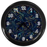 Colorful Abstract Pattern Creative Colorful Line Linear Background Wall Clock (Black)