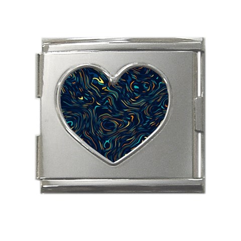 Colorful Abstract Pattern Creative Colorful Line Linear Background Mega Link Heart Italian Charm (18mm) from ArtsNow.com Front