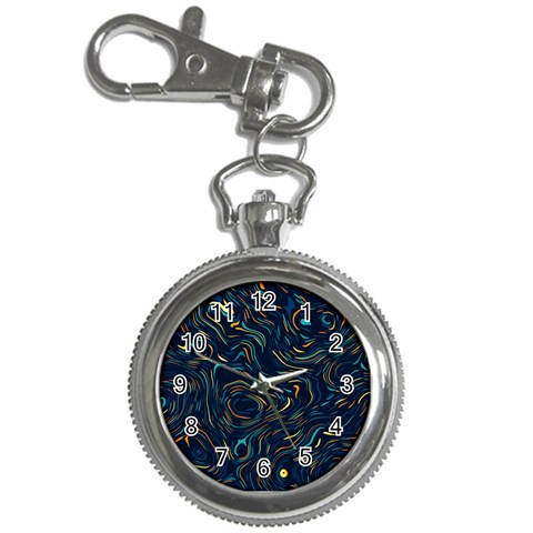 Colorful Abstract Pattern Creative Colorful Line Linear Background Key Chain Watches from ArtsNow.com Front