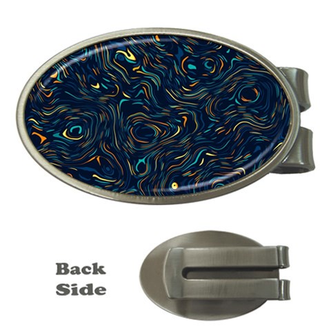 Colorful Abstract Pattern Creative Colorful Line Linear Background Money Clips (Oval)  from ArtsNow.com Front