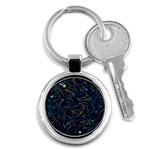 Colorful Abstract Pattern Creative Colorful Line Linear Background Key Chain (Round)