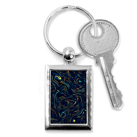 Colorful Abstract Pattern Creative Colorful Line Linear Background Key Chain (Rectangle) from ArtsNow.com Front