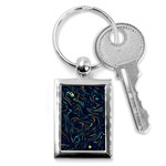 Colorful Abstract Pattern Creative Colorful Line Linear Background Key Chain (Rectangle)