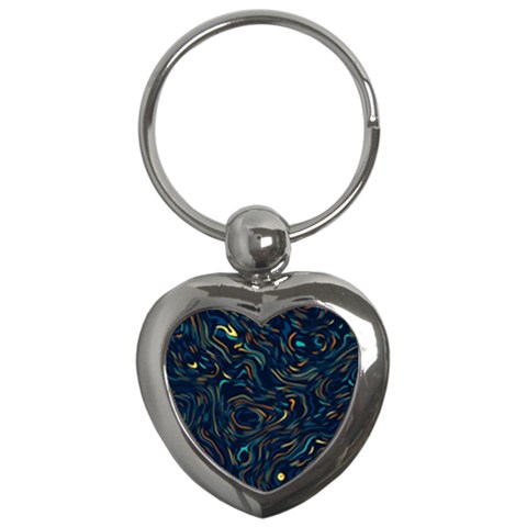 Colorful Abstract Pattern Creative Colorful Line Linear Background Key Chain (Heart) from ArtsNow.com Front