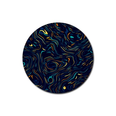 Colorful Abstract Pattern Creative Colorful Line Linear Background Rubber Coaster (Round) from ArtsNow.com Front