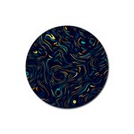 Colorful Abstract Pattern Creative Colorful Line Linear Background Rubber Round Coaster (4 pack)