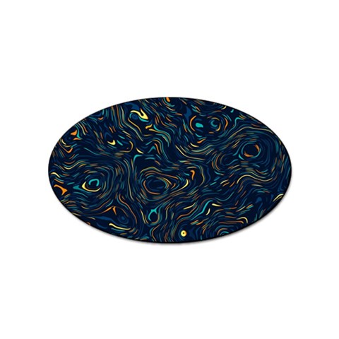 Colorful Abstract Pattern Creative Colorful Line Linear Background Sticker (Oval) from ArtsNow.com Front