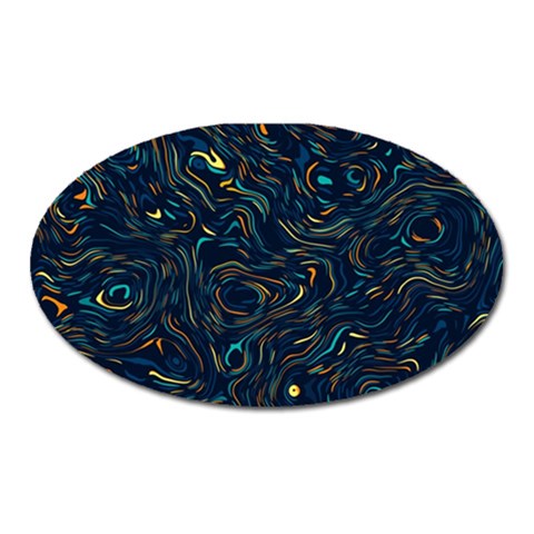 Colorful Abstract Pattern Creative Colorful Line Linear Background Oval Magnet from ArtsNow.com Front