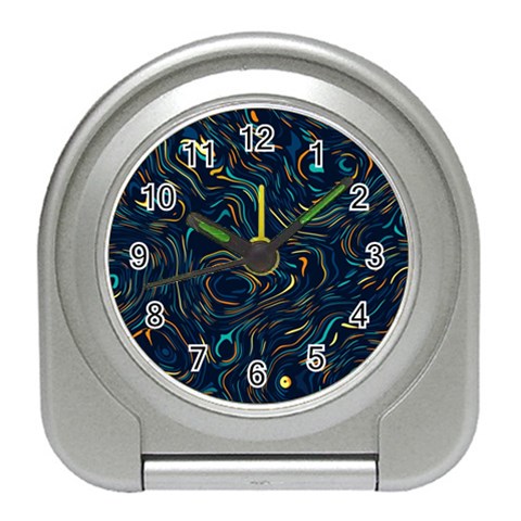 Colorful Abstract Pattern Creative Colorful Line Linear Background Travel Alarm Clock from ArtsNow.com Front