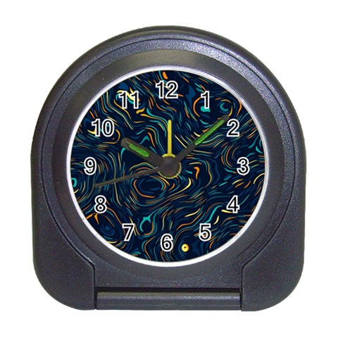 Colorful Abstract Pattern Creative Colorful Line Linear Background Travel Alarm Clock from ArtsNow.com Front
