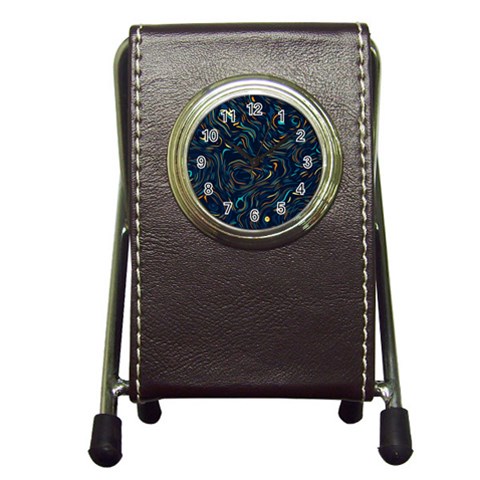 Colorful Abstract Pattern Creative Colorful Line Linear Background Pen Holder Desk Clock from ArtsNow.com Front
