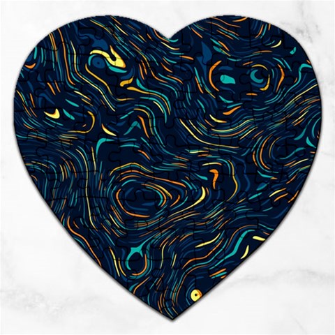 Colorful Abstract Pattern Creative Colorful Line Linear Background Jigsaw Puzzle (Heart) from ArtsNow.com Front