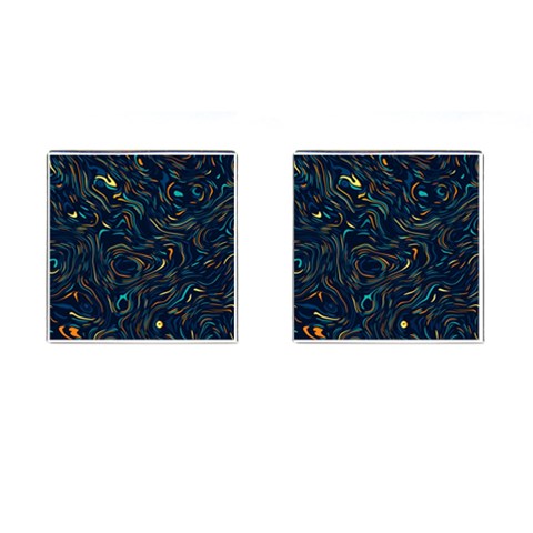 Colorful Abstract Pattern Creative Colorful Line Linear Background Cufflinks (Square) from ArtsNow.com Front(Pair)