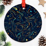 Colorful Abstract Pattern Creative Colorful Line Linear Background Round Ornament (Two Sides)