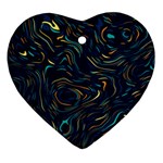 Colorful Abstract Pattern Creative Colorful Line Linear Background Heart Ornament (Two Sides)