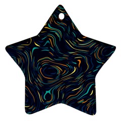 Colorful Abstract Pattern Creative Colorful Line Linear Background Star Ornament (Two Sides) from ArtsNow.com Back