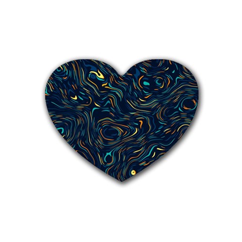 Colorful Abstract Pattern Creative Colorful Line Linear Background Rubber Heart Coaster (4 pack) from ArtsNow.com Front