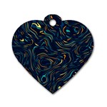 Colorful Abstract Pattern Creative Colorful Line Linear Background Dog Tag Heart (One Side)
