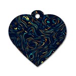 Colorful Abstract Pattern Creative Colorful Line Linear Background Dog Tag Heart (Two Sides)