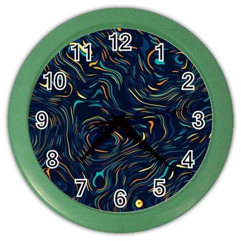 Colorful Abstract Pattern Creative Colorful Line Linear Background Color Wall Clock from ArtsNow.com Front