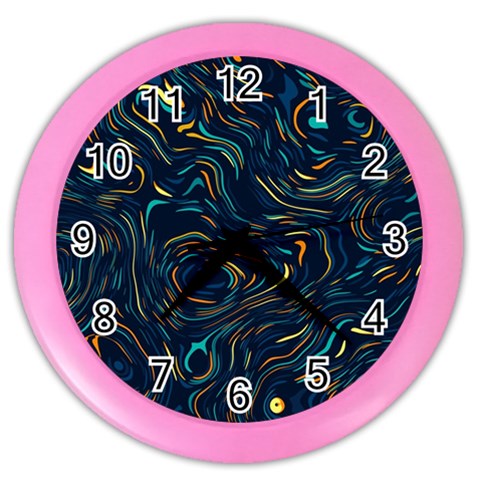 Colorful Abstract Pattern Creative Colorful Line Linear Background Color Wall Clock from ArtsNow.com Front