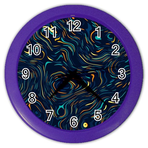Colorful Abstract Pattern Creative Colorful Line Linear Background Color Wall Clock from ArtsNow.com Front