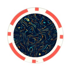 Colorful Abstract Pattern Creative Colorful Line Linear Background Poker Chip Card Guard from ArtsNow.com Back