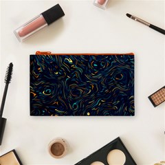 Colorful Abstract Pattern Creative Colorful Line Linear Background Cosmetic Bag (Small) from ArtsNow.com Front