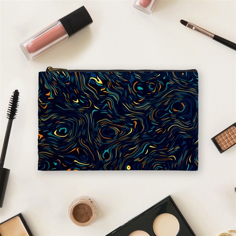 Colorful Abstract Pattern Creative Colorful Line Linear Background Cosmetic Bag (Medium) from ArtsNow.com Front