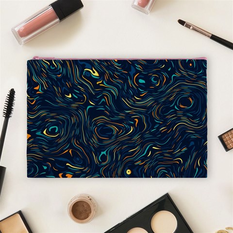 Colorful Abstract Pattern Creative Colorful Line Linear Background Cosmetic Bag (Large) from ArtsNow.com Front