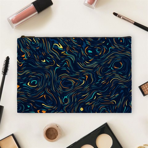 Colorful Abstract Pattern Creative Colorful Line Linear Background Cosmetic Bag (Large) from ArtsNow.com Front