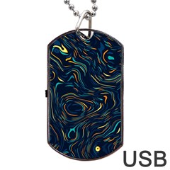 Colorful Abstract Pattern Creative Colorful Line Linear Background Dog Tag USB Flash (Two Sides) from ArtsNow.com Front