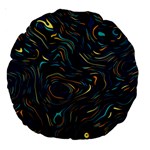 Colorful Abstract Pattern Creative Colorful Line Linear Background Large 18  Premium Round Cushions