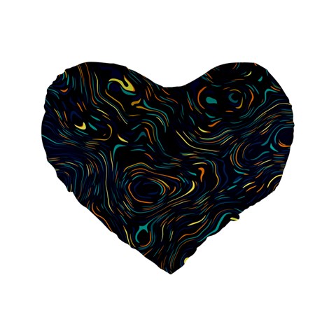 Colorful Abstract Pattern Creative Colorful Line Linear Background Standard 16  Premium Heart Shape Cushions from ArtsNow.com Front