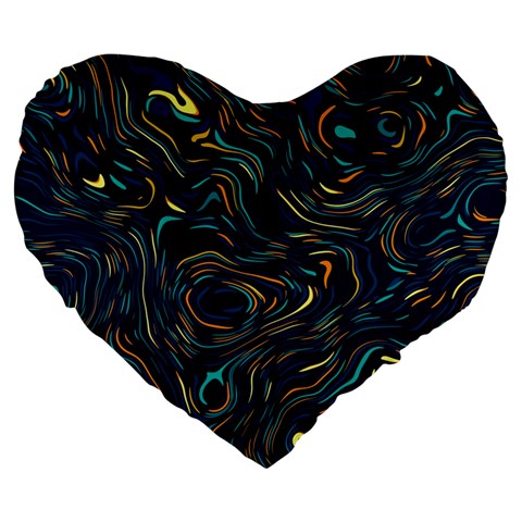Colorful Abstract Pattern Creative Colorful Line Linear Background Large 19  Premium Heart Shape Cushions from ArtsNow.com Front