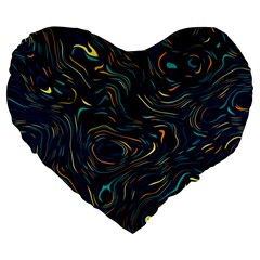 Colorful Abstract Pattern Creative Colorful Line Linear Background Large 19  Premium Heart Shape Cushions from ArtsNow.com Front