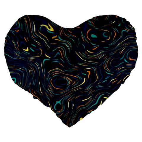 Colorful Abstract Pattern Creative Colorful Line Linear Background Large 19  Premium Heart Shape Cushions from ArtsNow.com Back