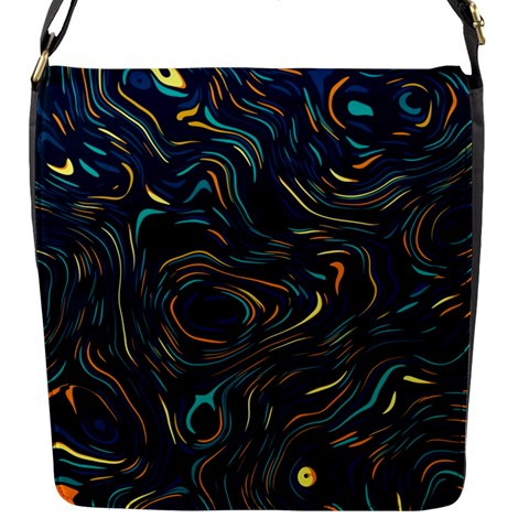 Colorful Abstract Pattern Creative Colorful Line Linear Background Flap Closure Messenger Bag (S) from ArtsNow.com Front