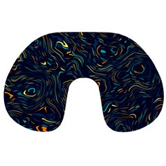 Colorful Abstract Pattern Creative Colorful Line Linear Background Travel Neck Pillow from ArtsNow.com Front