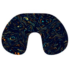 Colorful Abstract Pattern Creative Colorful Line Linear Background Travel Neck Pillow from ArtsNow.com Back