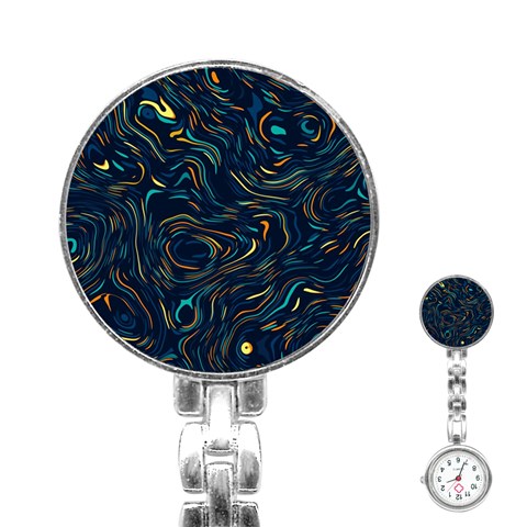 Colorful Abstract Pattern Creative Colorful Line Linear Background Stainless Steel Nurses Watch from ArtsNow.com Front