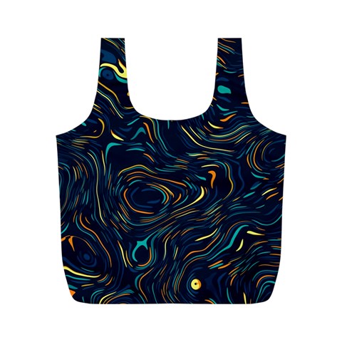 Colorful Abstract Pattern Creative Colorful Line Linear Background Full Print Recycle Bag (M) from ArtsNow.com Back