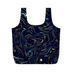 Colorful Abstract Pattern Creative Colorful Line Linear Background Full Print Recycle Bag (M) from ArtsNow.com Back