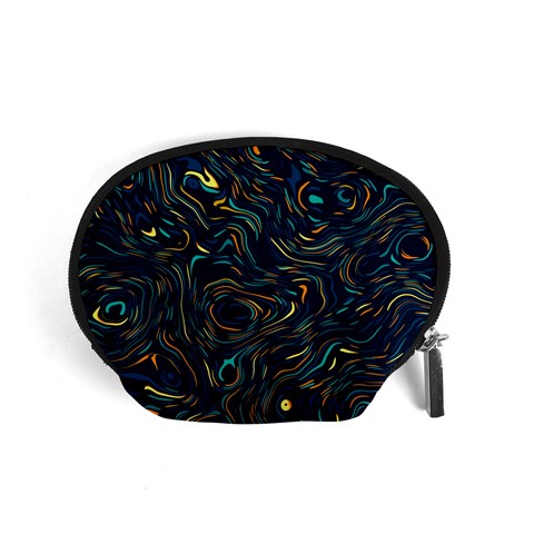 Colorful Abstract Pattern Creative Colorful Line Linear Background Accessory Pouch (Small) from ArtsNow.com Front