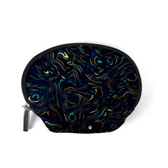 Colorful Abstract Pattern Creative Colorful Line Linear Background Accessory Pouch (Small) from ArtsNow.com Back
