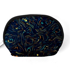 Colorful Abstract Pattern Creative Colorful Line Linear Background Accessory Pouch (Medium) from ArtsNow.com Back