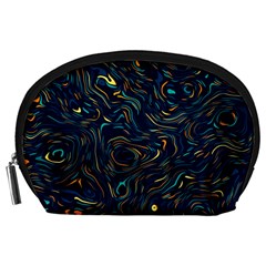 Colorful Abstract Pattern Creative Colorful Line Linear Background Accessory Pouch (Large) from ArtsNow.com Front