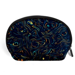 Colorful Abstract Pattern Creative Colorful Line Linear Background Accessory Pouch (Large) from ArtsNow.com Front