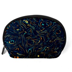 Colorful Abstract Pattern Creative Colorful Line Linear Background Accessory Pouch (Large) from ArtsNow.com Back