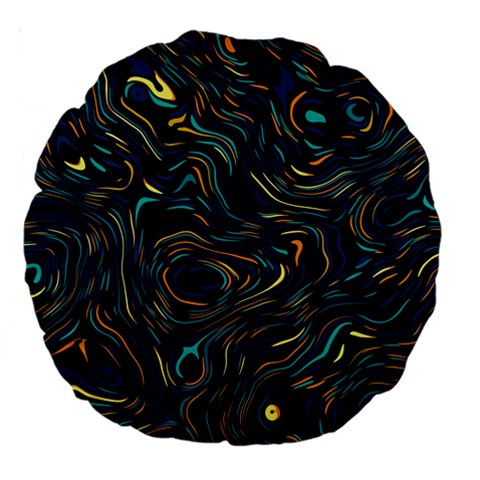 Colorful Abstract Pattern Creative Colorful Line Linear Background Large 18  Premium Flano Round Cushions from ArtsNow.com Back